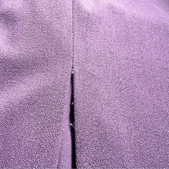 VTG Claude Montana Purple Pencil Skirt SZ 42/M Faux Leather Trim Classic Retro - Picture 6 of 10